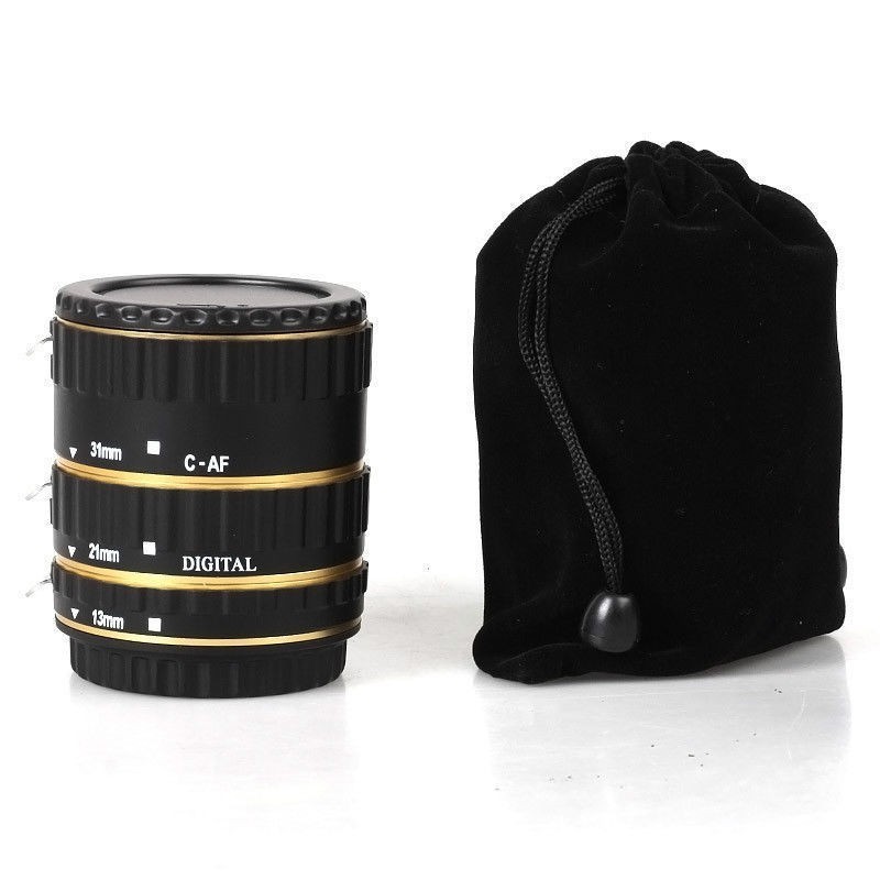 Metal Mount Lens Adapter Auto Focus AF Macro Extension Tube Ring for Canon EOS EF-S Lens 750D 80D 7D T6s 60D 7D 550D 5D Mark IV Gold