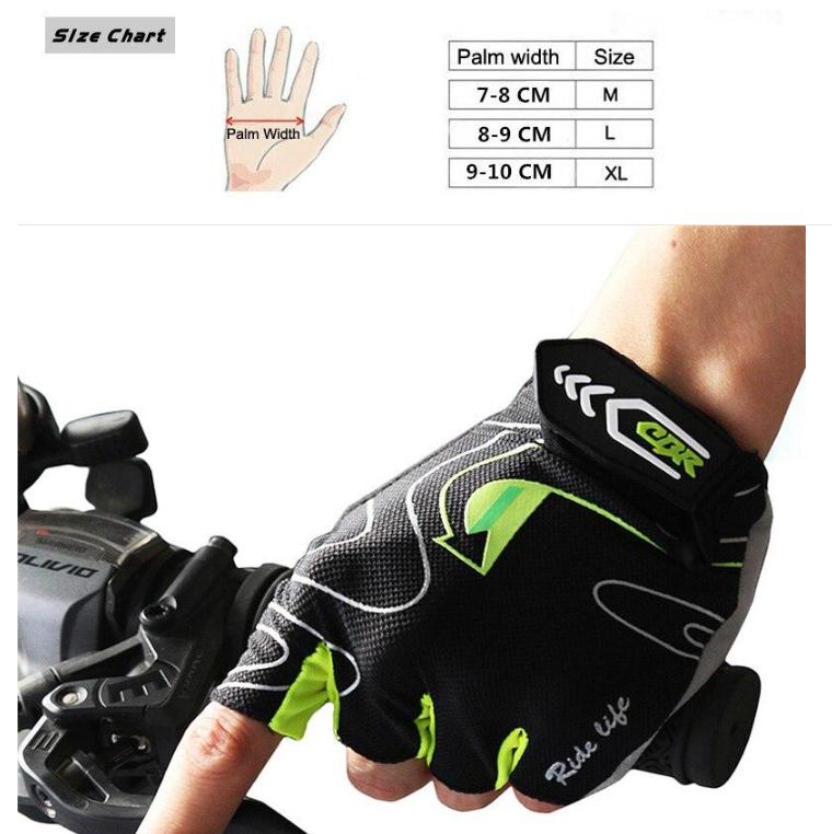 Riding Gloves Silicone Half-finger Gloves Moisture and Breathable Gloves Black red_XL