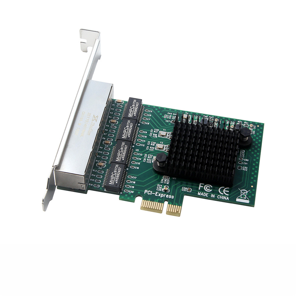 Wholesale Network Card 4 Port Gigabit Ethernet 10 100 1000m Pci E Pci Express To 4x Gigabit Ethernet Network Card Lan Adapter For Desktops Green From China