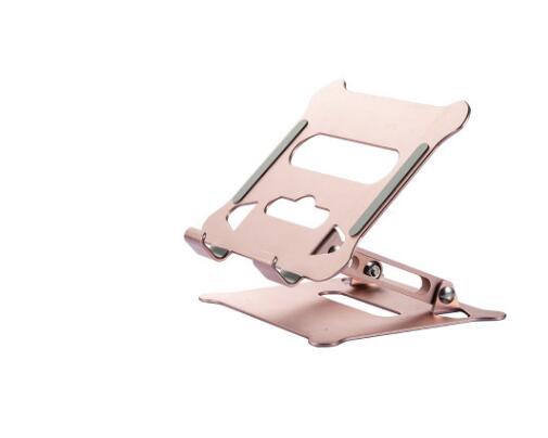 Adjustable Folding Laptops  Stand Aluminum Bracket Notebook Support Portable Riser Accessories Holder Rose gold