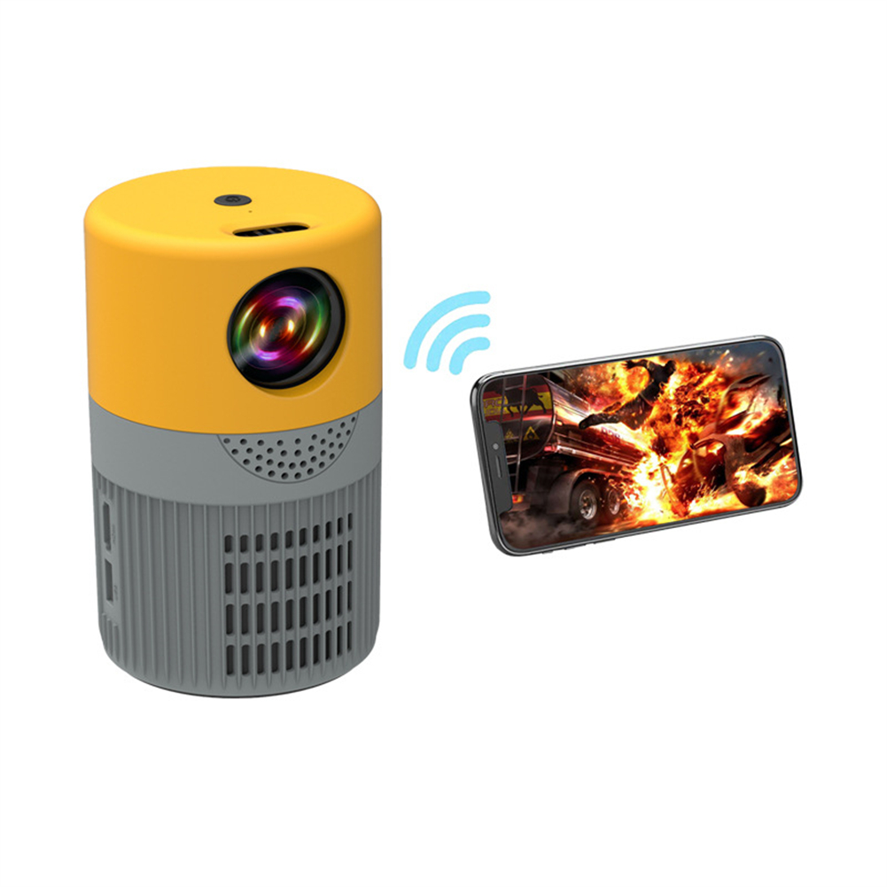 Yt400 Ultra Portable Mini  Projector Home High-definition Movie Video Projector Home Theater Cinema Player Home Entertainment Yellow-gray_EU plug