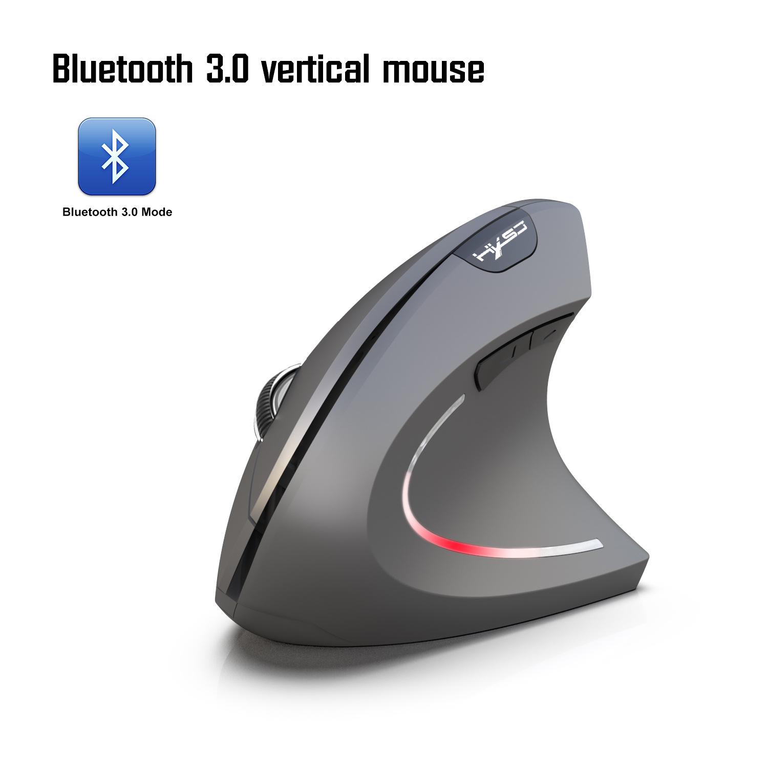Bluetooth Vertical Mouse Ergonomics 800/1600/2400DPI Prevention Mouse Hand Game Office Mouse PC Notebook Accessories gray