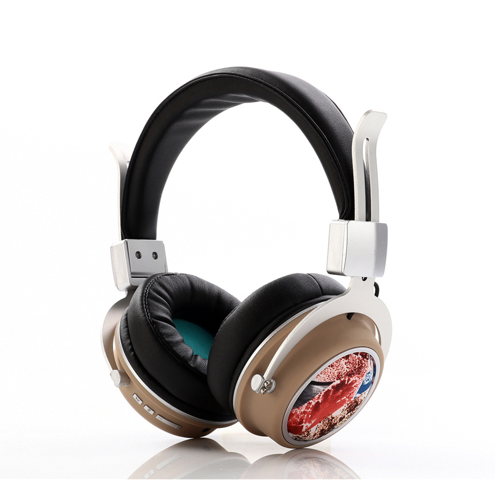 Head Set Wireless BT Bass Headset Phone Insert Card Radio Headset MH5 Camel