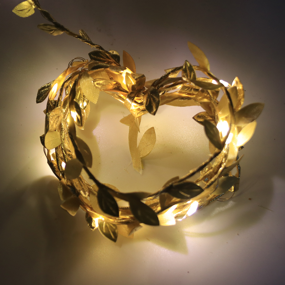 Wholesale Simulate Leaf Garland String Light Flexible Copper Wire