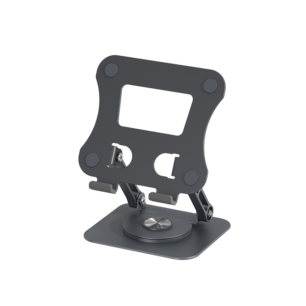 P06 Cell Phone Stand Swivel Foldable Desktop Phone Holder Tablet Stand Dock For Desktop Kitchen Home Office grey
