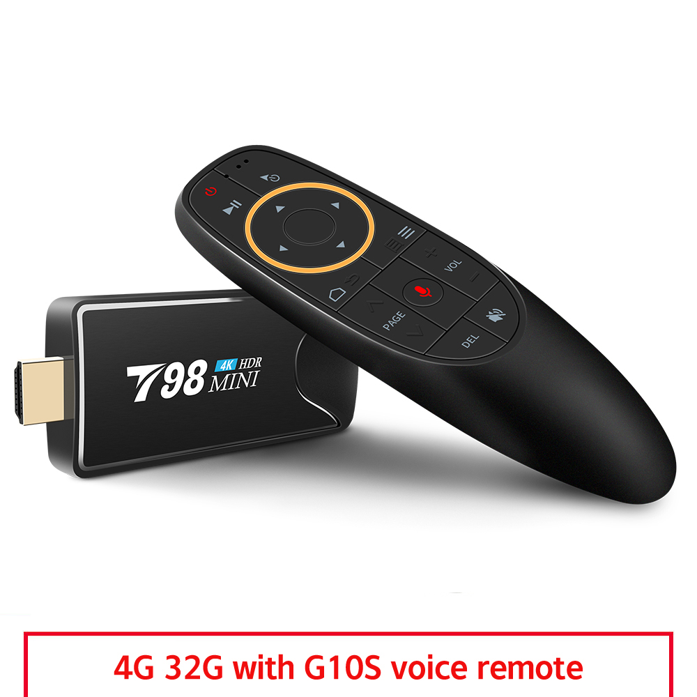 Mini Tv  Stick  Box Tv Android 10 4g 32g T98 Mini Tv Box Rk3318 Tv Box Smart Tv Box Media Player Tv Receiver 4+32G_British plug+G10S remote control