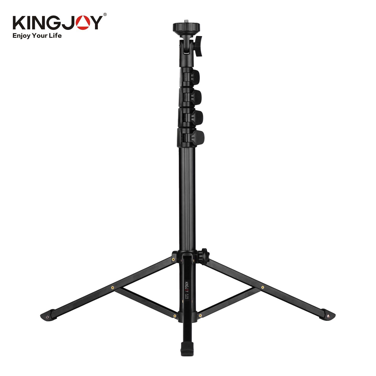 Kingjoy Photography Video Tripod Live Aluminum Alloy 1/4in Screw for Camera Smartphone Video Light black