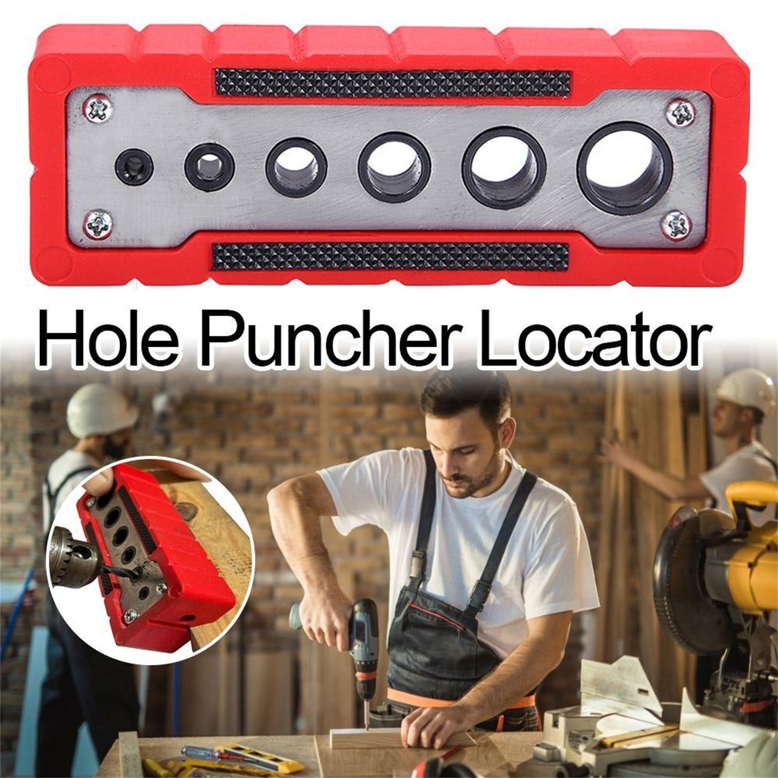 2-12mm Vertical Pocket Hole Jig 9-Hole Drill Bit Guide Jig Positioner Locator CNC Engraving Scale Wood Panel Hole Puncher Locator Woodworking Joints Tool 2-12mm