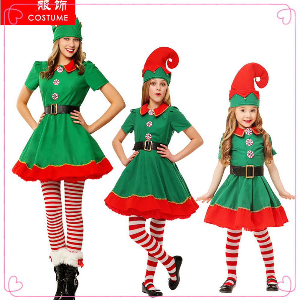 Wholesale Elf Christmas Costume Halloween Cosplay Costume Children