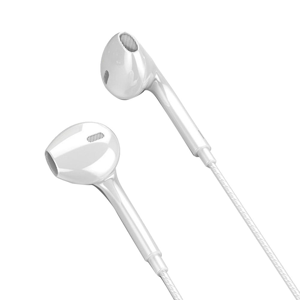 Wired Earphones Android Universal In-ear Headphones Hifi Sound 6d Heavy Bass Earphones white
