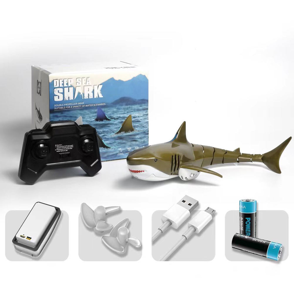 2.4g Remote Control Shark Boat with Led Light Summer Water Toys