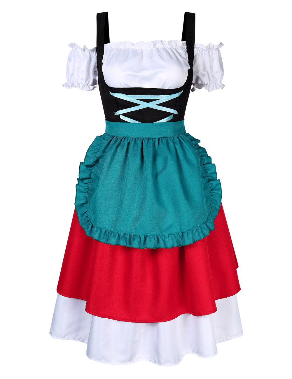 Women's Retro Color Block Stylish Cold Shoulder Ruched Midi Dress Suit
