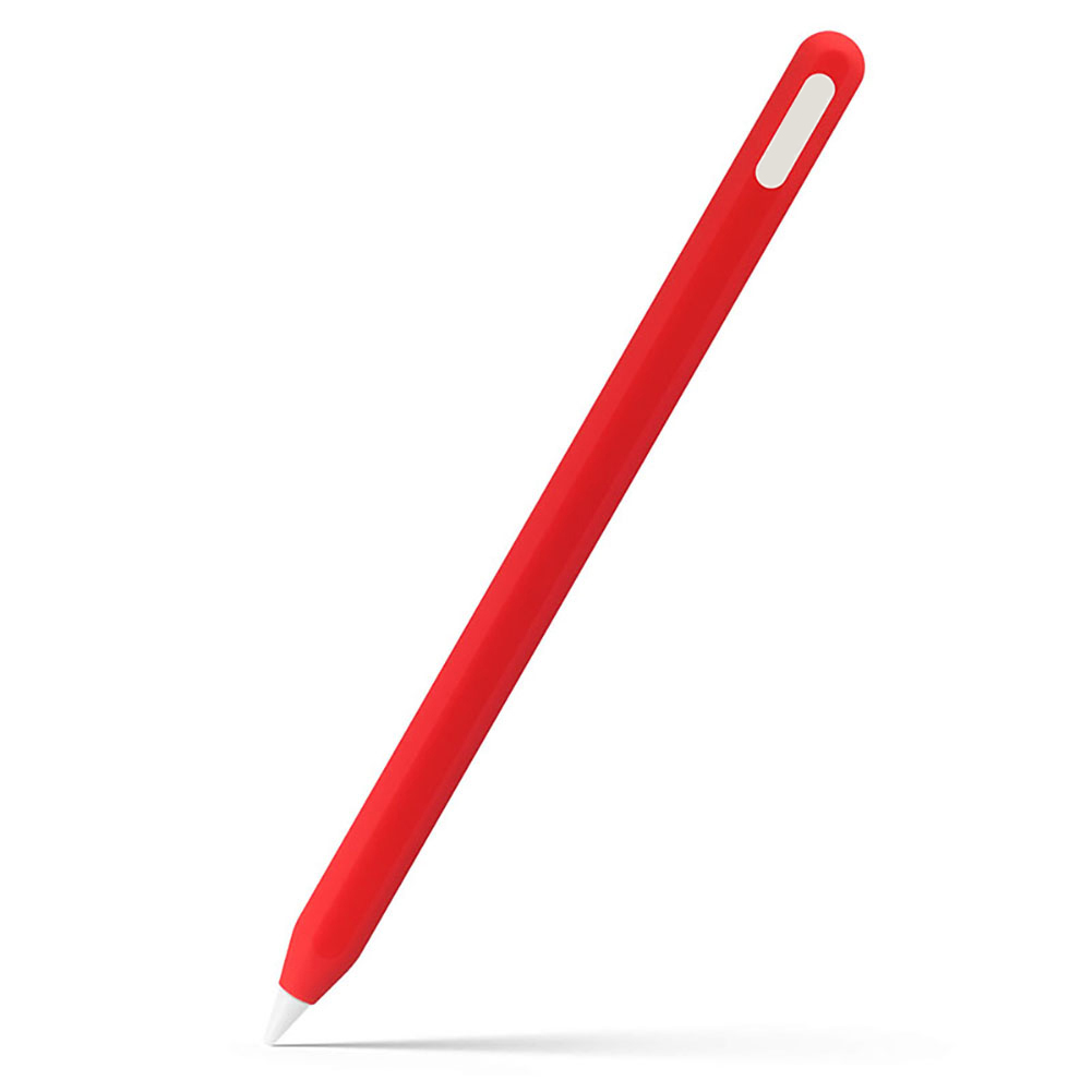Silicone Case Compatible For Ipencil 2nd Generation Anti-lost Anti-scratch Protective Cover Sleeve Pencil Cap red