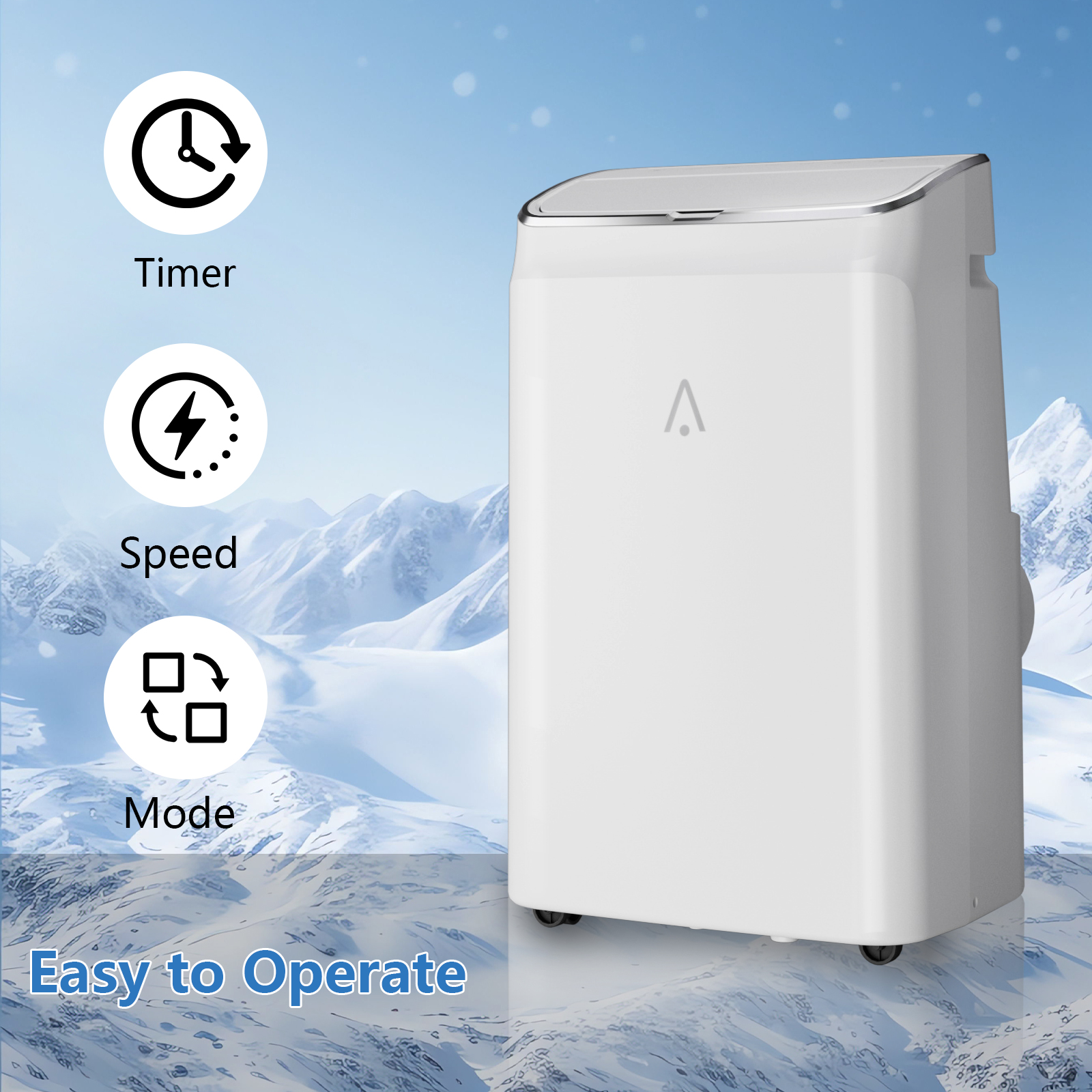 US GARVEE 14,000 BTU Portable AC, Cools 750 Sq. Ft, Quiet, 3-in-1 For Room Cooling