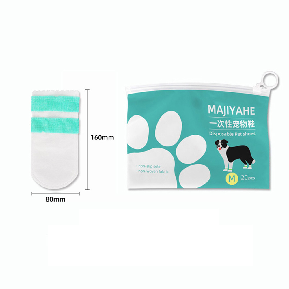 20pcs Disposable Dog Shoes Lightweight Breathable Waterproof Dirt-Proof Paw Protection Rain Boots For Small Medium Large Dogs Cats medium size