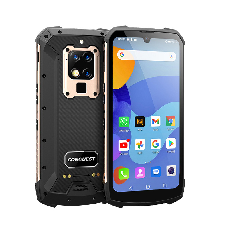 Original CONQUEST S16 Rugged Smartphone Ip68 Shockproof Waterproof Android Wifi Mobile Phones 8+256GB gold
