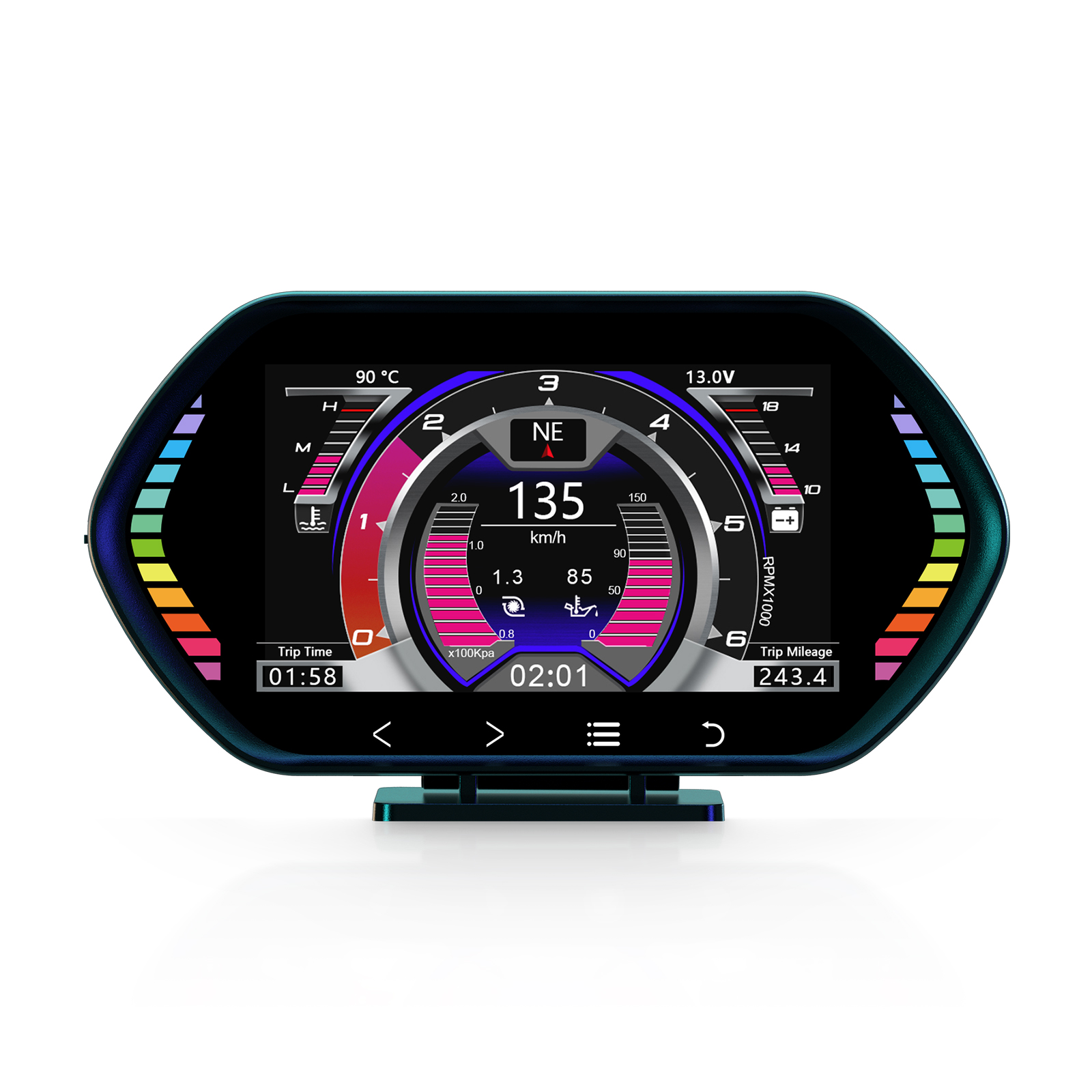 Car Hud Head-up Display Obd Speedometer Water Temperature Meter