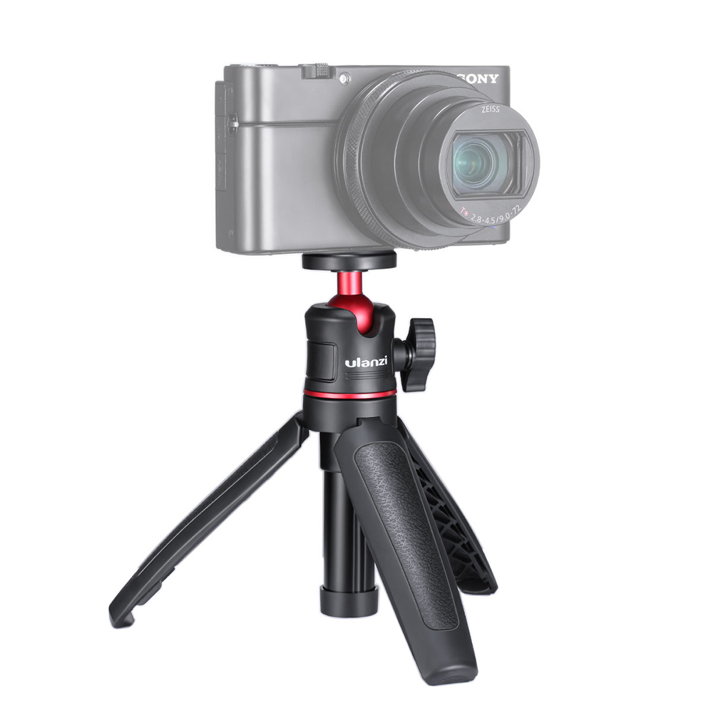 MT-08 Mini Portable and Adjustable Desktop Tripod for DSLR SLR Cellphone Ballhead Stand for Vlog Live Outdoor Travel  black
