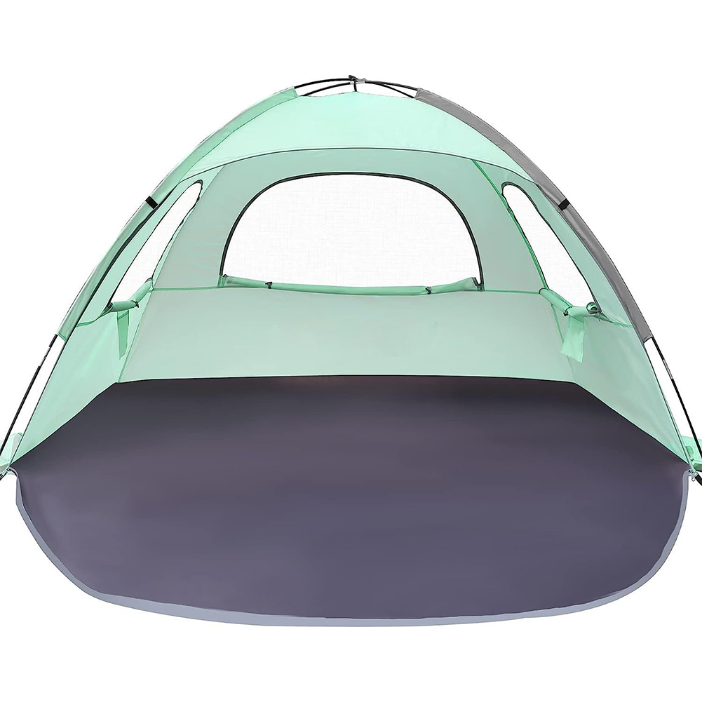 Beach Tent, 210T Sun Protection Beach Shade Tent, 8.0mm Fiberglass Frame Sun Shelter Canopy, Easy Setup Cabana Beach Tent With Carrying Bag green 260*165*150CM