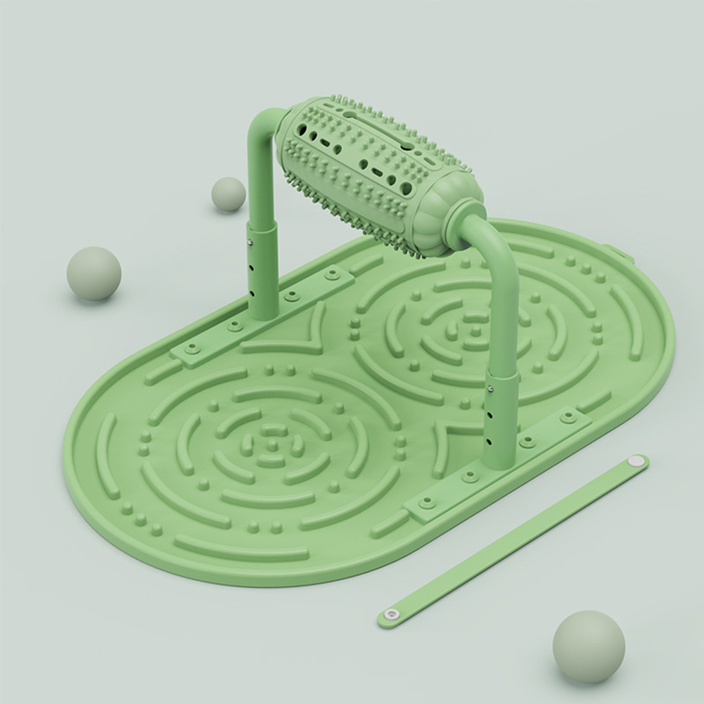 Pet Puzzle Slow Feeder Toys Silicone Food Tray 3 Heights Adjustable Interactive Roller For Cats Dogs green 55 x 32 x 34cm