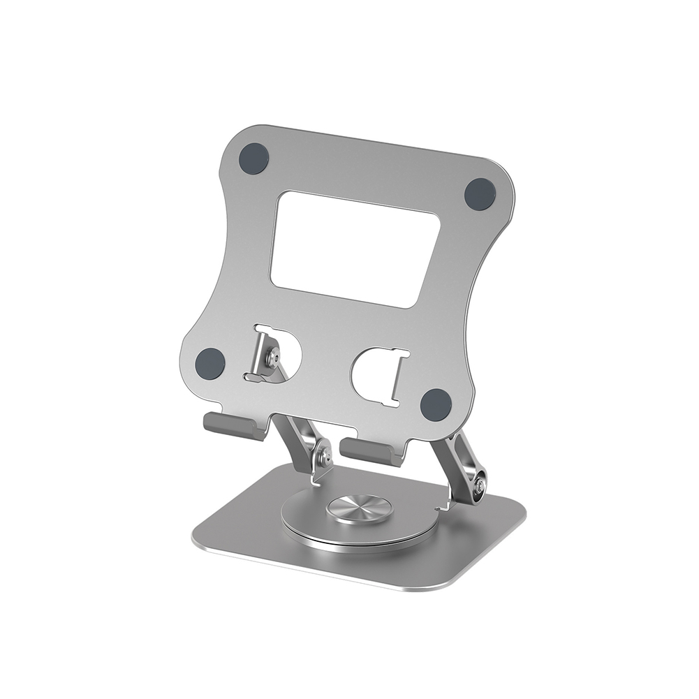P06 Cell Phone Stand Swivel Foldable Desktop Phone Holder Tablet Stand Dock For Desktop Kitchen Home Office silver
