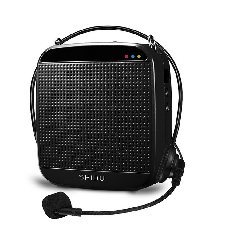 Portable Wired Loudspeaker 15w Voice Amplifier Megaphone Booster With Wired Microphone Loudspeaker Speaker black