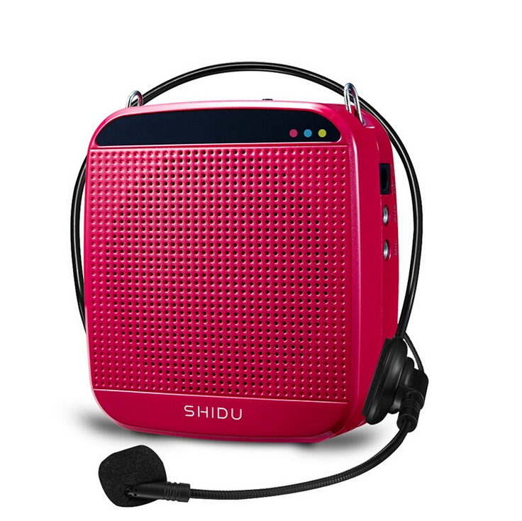 Portable Wired Loudspeaker 15w Voice Amplifier Megaphone Booster With Wired Microphone Loudspeaker Speaker red