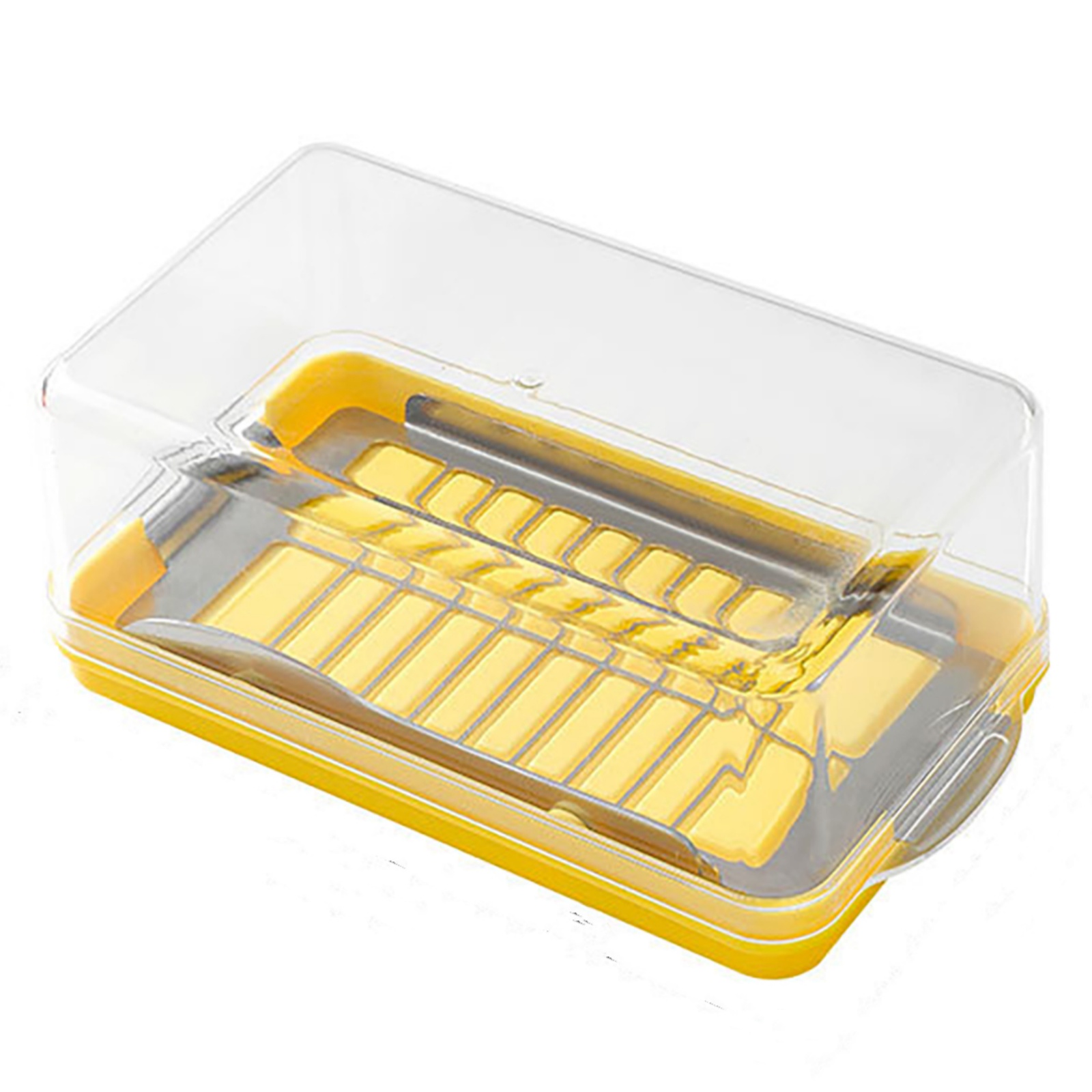 Butter Dispenser Butter Slicer Cutter Cheese Storage Container With Transparent Cover Cutter Slicer Easy Cutting Kitchen Supplies Refrigerator Freezer Fresh Box Large(19.45x10.65 x 7.7cm）