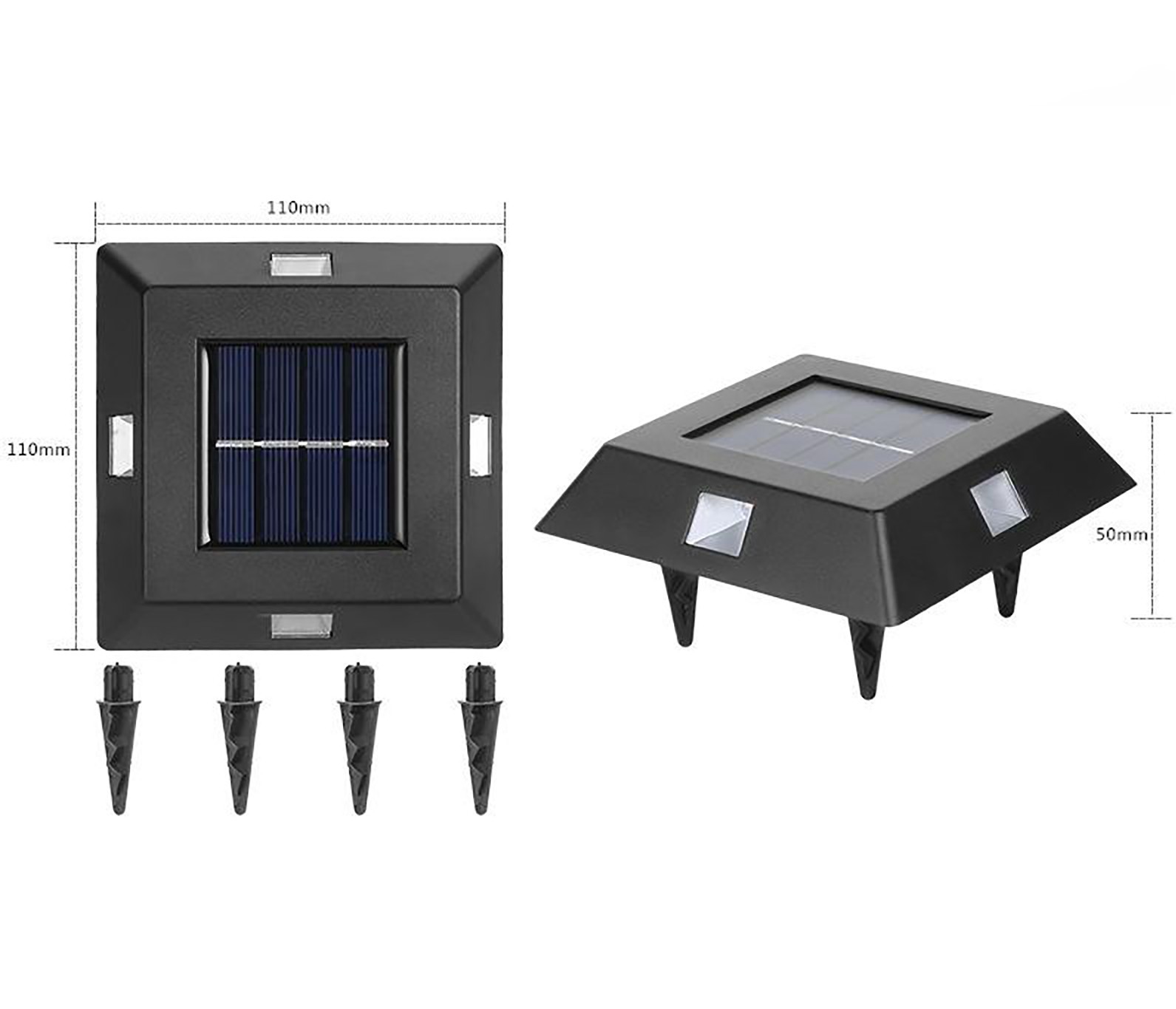 4pcs Solar Wall Lights Intelligent Light Control System Outdoor Waterproof Courtyard Garden Landscape Decoration white light