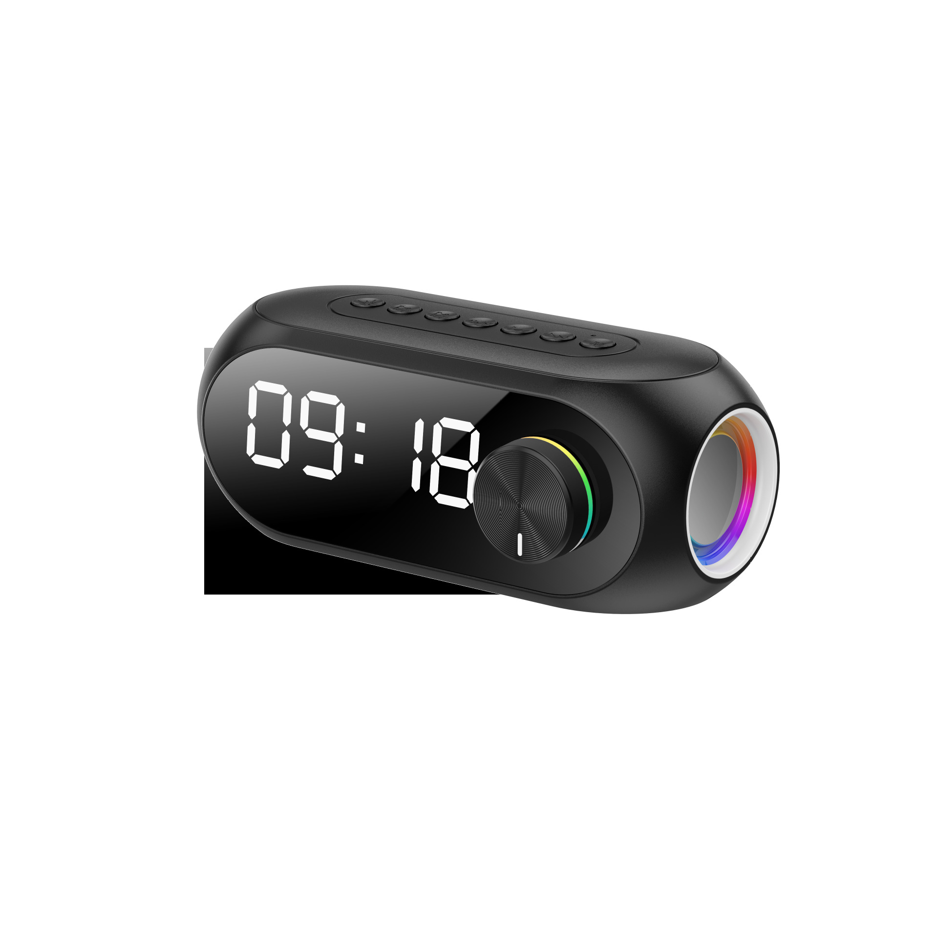 Waterproof Drop-proof S8 Wireless  Bluetooth-compatible  Speaker Alarm Clock Good Sound Quality Long Battery Life Perfect Desktop Companion black