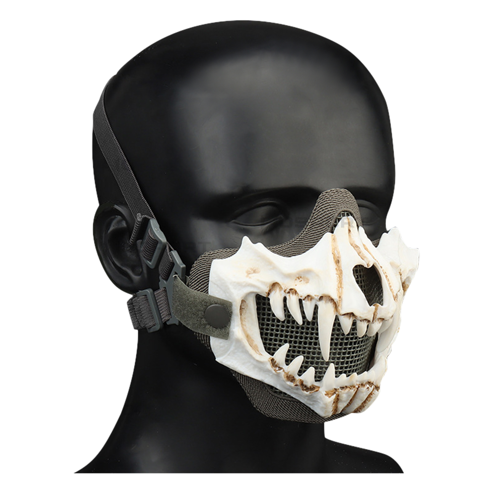 WoSporT Tactical Half Face Mask Fangs Breathable Protective Tactical Mask Half Face Protective Masks