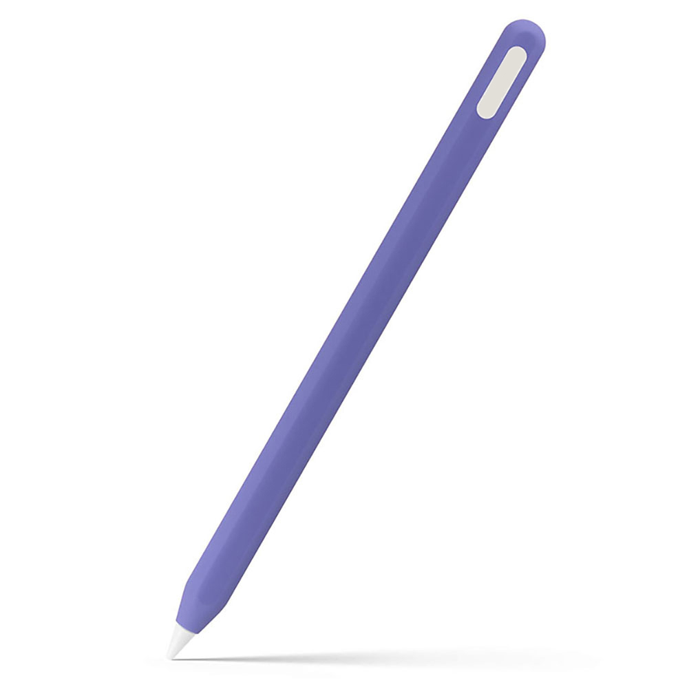 Silicone Case Compatible For Ipencil 2nd Generation Anti-lost Anti-scratch Protective Cover Sleeve Pencil Cap Lavender Gray