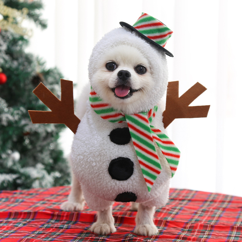 Pet Christmas Clothes Funny Snowman Costumes Cosplay Outfit Snowman Outfit