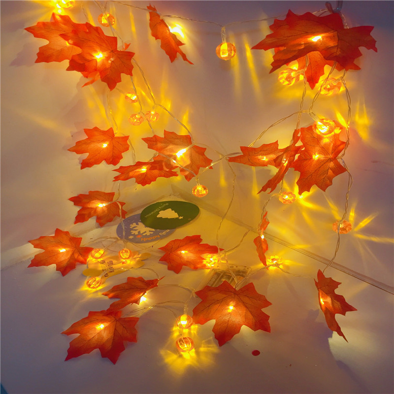 Maple Leaves Shape LED String Light Christmas Halloween Fence Party ...