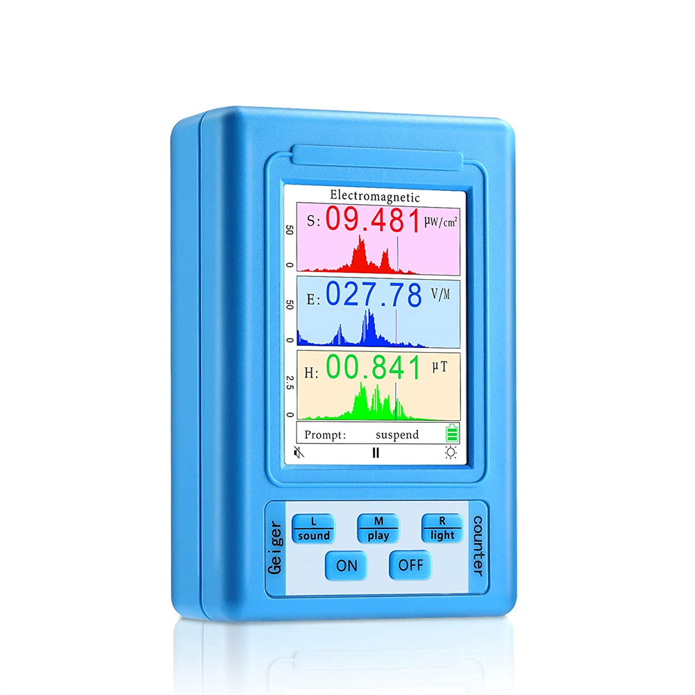 Br-9a Portable Electromagnetic Radiation Detector EMF Meter High-precision Professional Radiation Dosimeter Monitor Tester blue