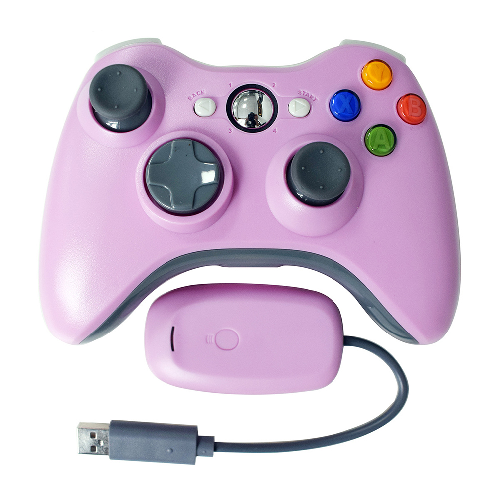 Wireless Controller Joysticks Bluetooth-compatible Vibration Gamepad Handle With 2.4g Receiver Compatible For Xbox360 Pc pink