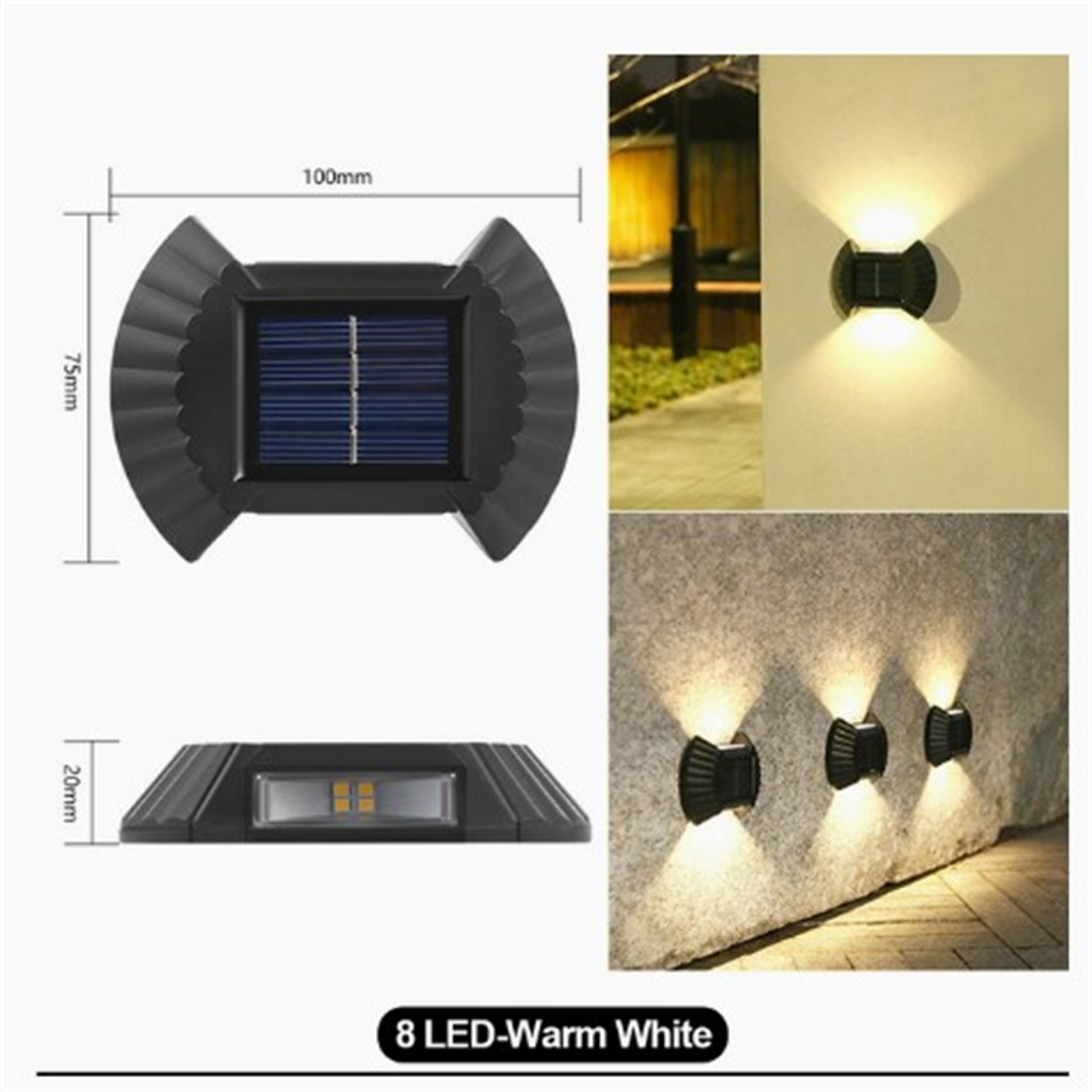 4pcs Led Outdoor Solar Lamp Intelligent Sensor Waterproof Automatic