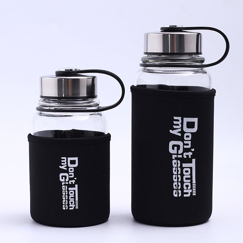 Wholesale Portable Glass Water Bottle with Protective Bag, 1000ml/700ml ...