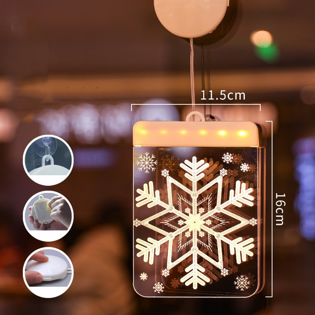 Wholesale Christmas Window Hanging Lights Santa Snowflake Bell Elk