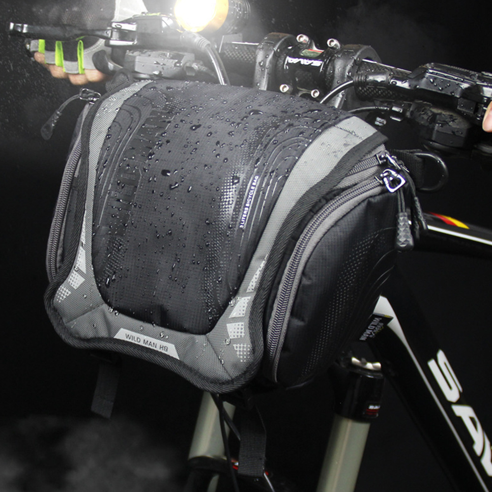 Bike Mountain Bike Waterproof Front Handle Bar DSLR Camera Bag gray_One size