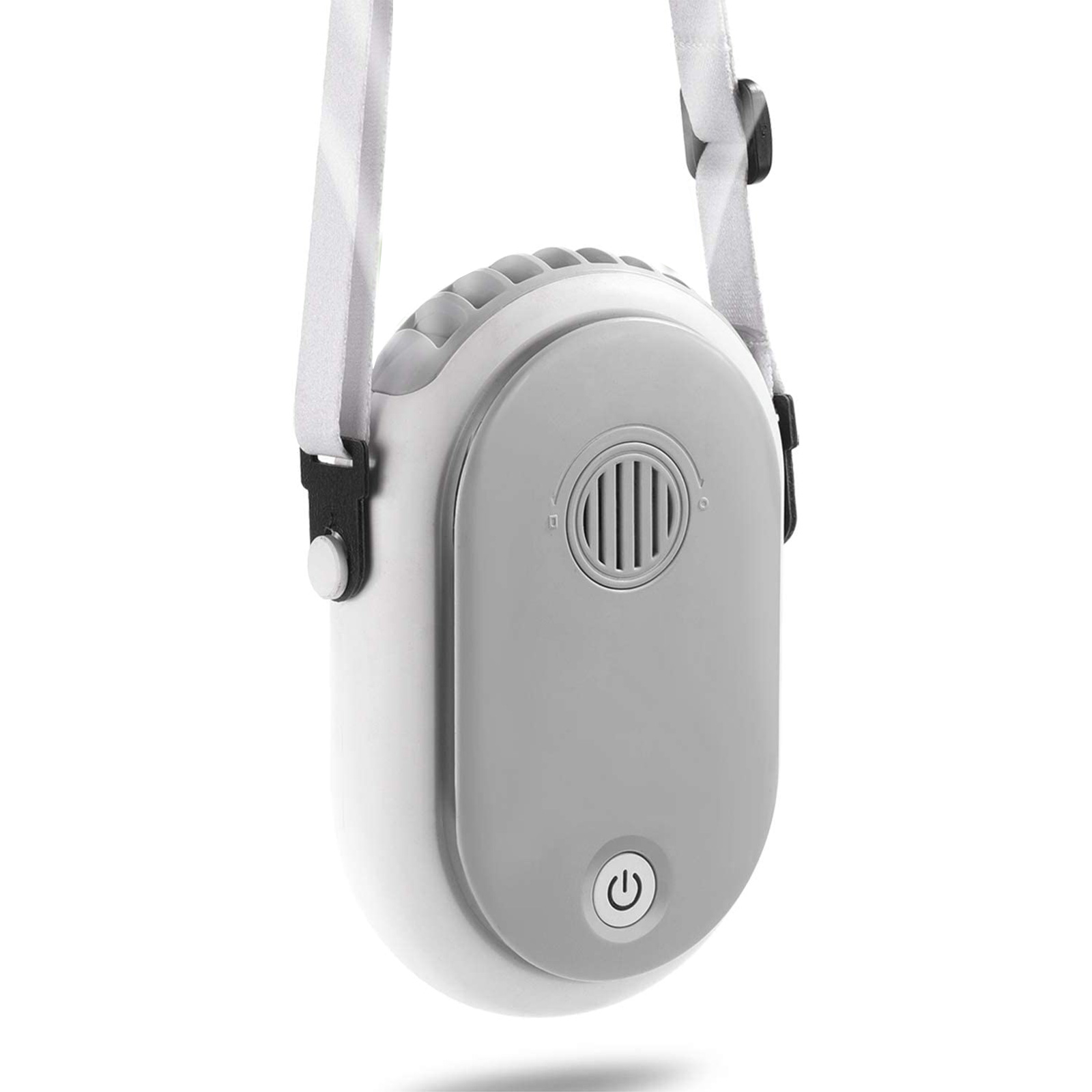 Portable Hanging Neck Fan Wearable Personal Fan Battery Powered Usb Rechargeable 3 Speed Mini Handheld Cooling Fan white gray