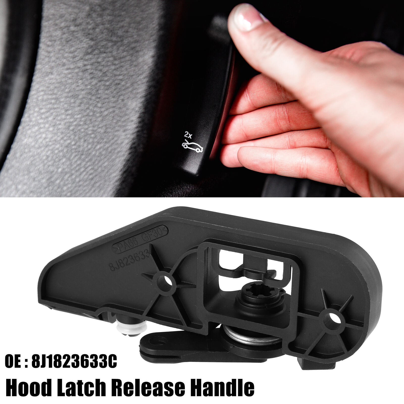 Car Hood Release Handle Mount Bracket 8J1823633C Replacement Hood Latch Release Handle Compatible For TT TTRS 2008-2015 Automobile Accessories black