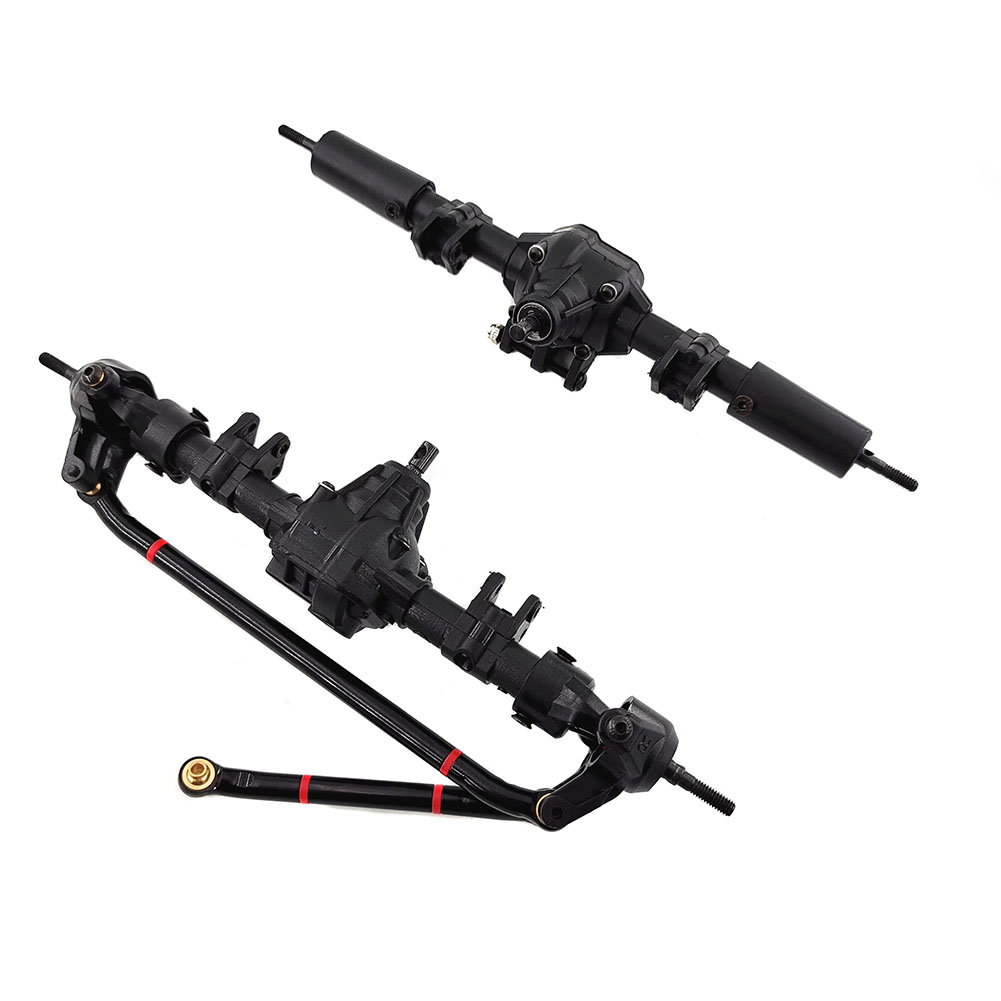 1/10 RC Car Front & Rear Bridge Axle Shaft Transmission Bridge with Differential for SCX10 SCX10 II 90046 90047 313mm 12.3in Wheelbase Assembled Frame Chassis Without differential_Front and rear axles