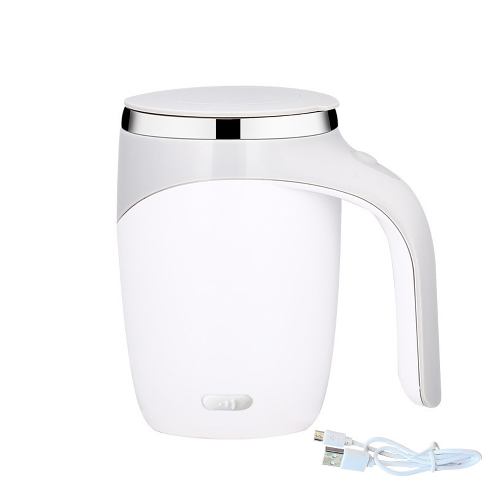 Portable Automatic Magnetic Stirring Coffee Mug Rechargeable 304 Stainless Steel Electric Mixing Cup Self Mixing Coffee Tumbler white rechargeable