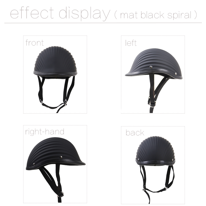 Extremely Light Weight Half Face Motorcycle Fiberglass Helmet  Matte black S