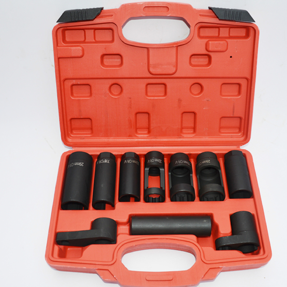 7PCS/10pcs Oxygen Sensor Socket Remover Tool Set Oxygen Sensor Removal Tool With Carrying Case Car Repair Tool Kit Box 10PCS