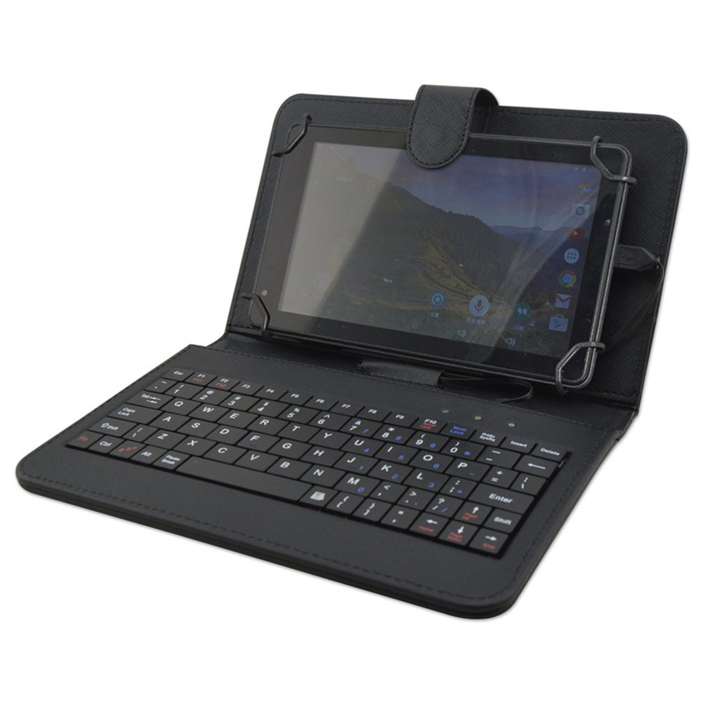 Universal Tablet Case With Keyboard Stand Function Travel Portable Sleeve Removable Keyboard Cover PU Leather Keyboard Folio Case Cover Compatible