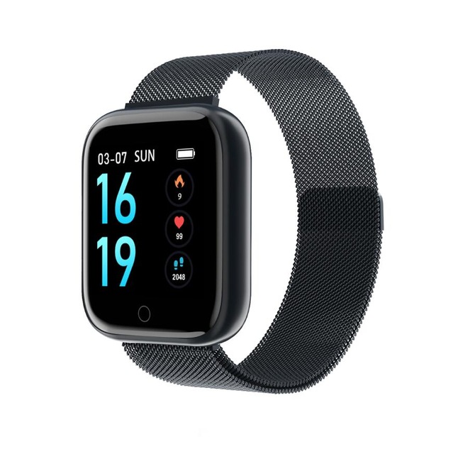 P70 Smart Watch Blood Pressure Heart Rate Monitor IP68 Fitness Bracelet Watch Women Men Smartwatch  Black