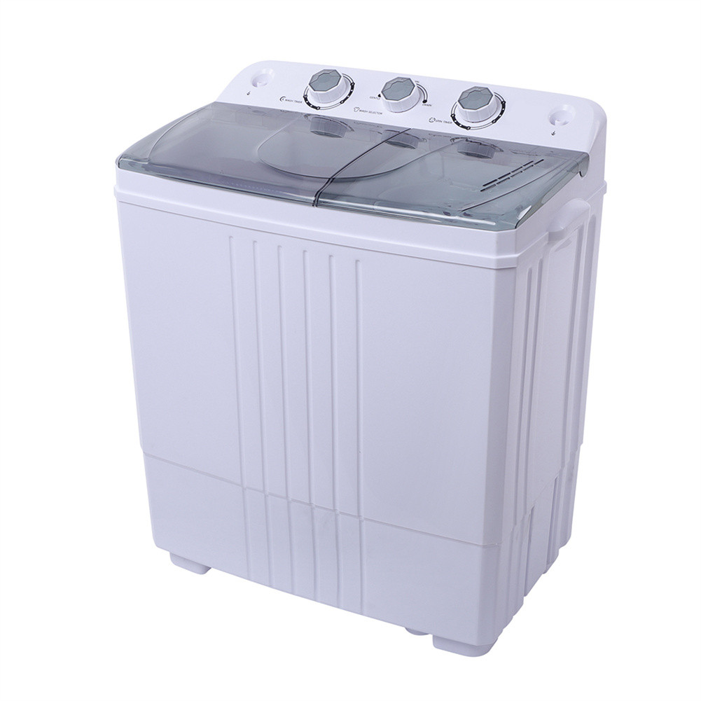 [US Direct] XPB45-ZK45 16.5Lbs Semi-automatic Washing Machine With Grey Cover Double Tub 110V 400W Washing Machine US Plug grey 1