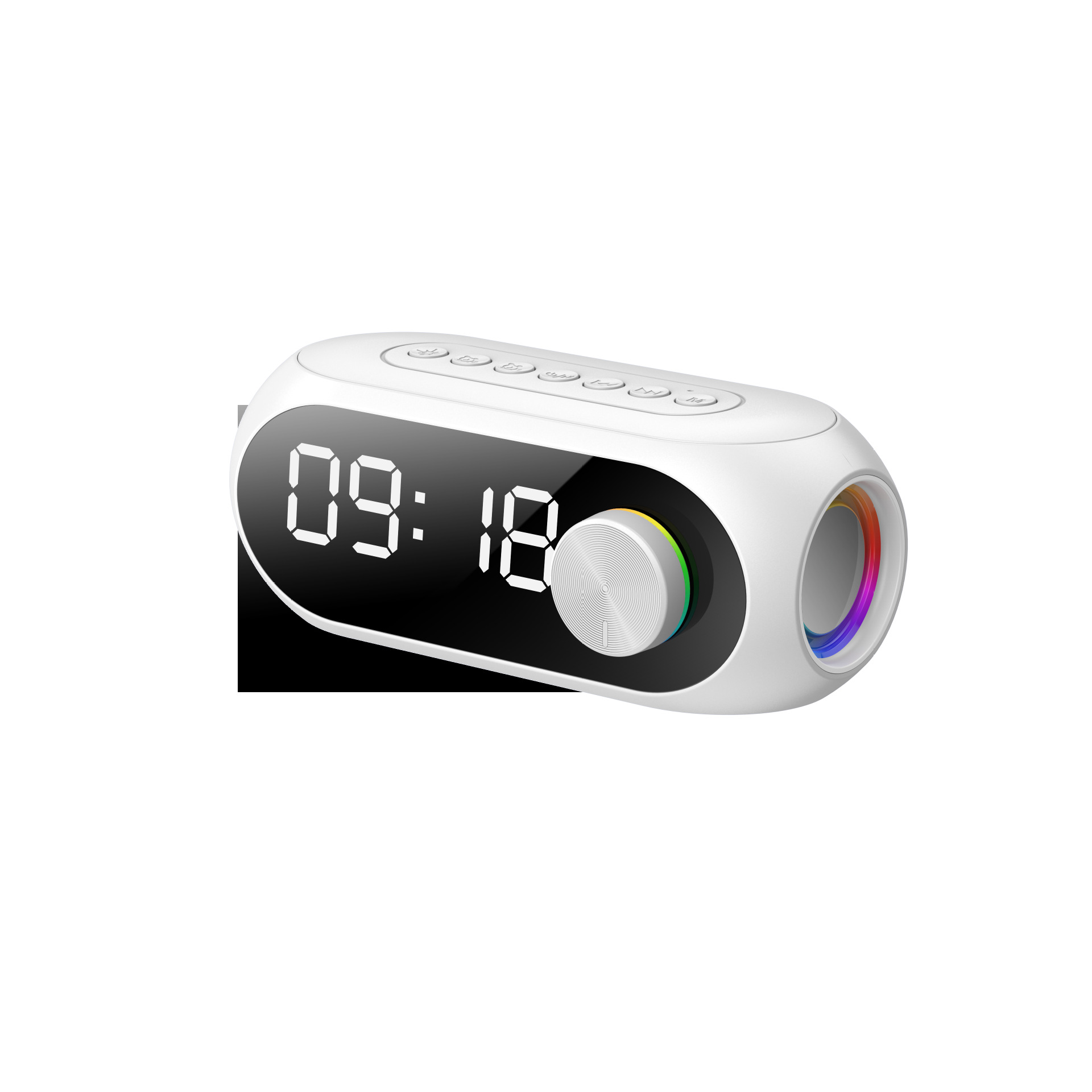 Waterproof Drop-proof S8 Wireless  Bluetooth-compatible  Speaker Alarm Clock Good Sound Quality Long Battery Life Perfect Desktop Companion white